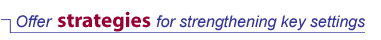 Offer strategies for strengthening key settings